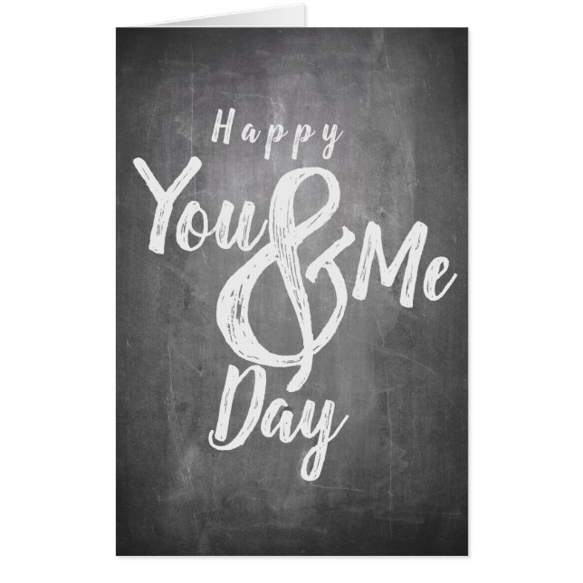 Greetings anniversary in chalkboard look card (Front)