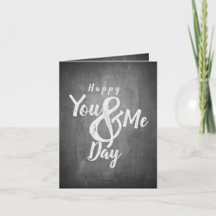 Greetings anniversary in chalkboard look card