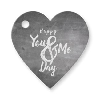 Greetings anniversary in chalkboard look favor tags
