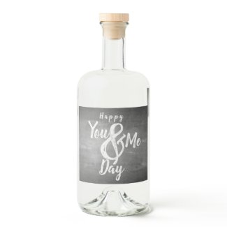 Greetings anniversary in chalkboard look liquor bottle label
