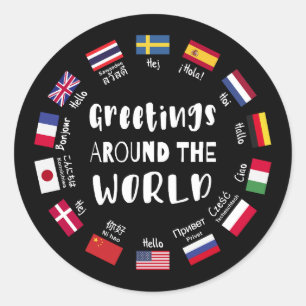 Greetings around the world - Hello in all language Classic Round Sticker