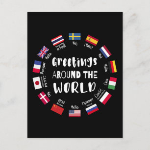 Greetings around the world - Hello in all language Postcard