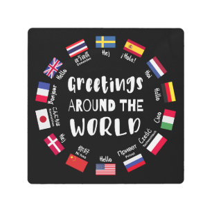 Greetings around the world, Hello in all languages Metal Print