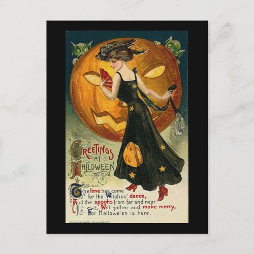 Greetings at Halloween the Time has Come Postcard
