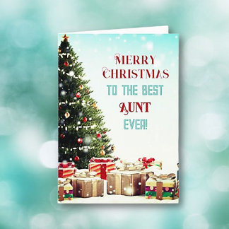 Greetings! Best Aunt Merry Christmas Card