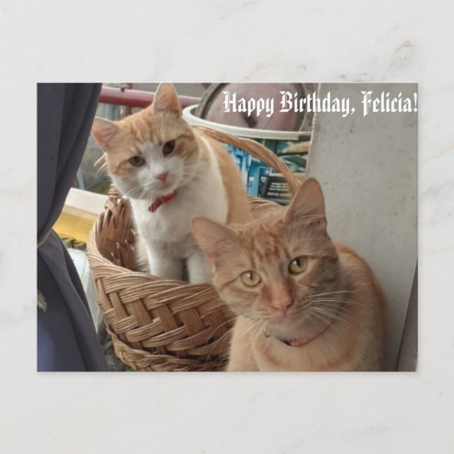 greetings birthday flat card (Front)