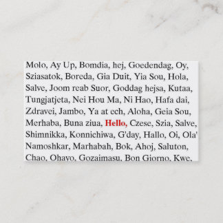 greetings business card