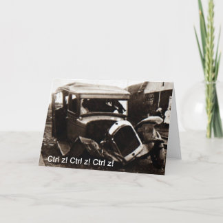 Greetings card car crash humor