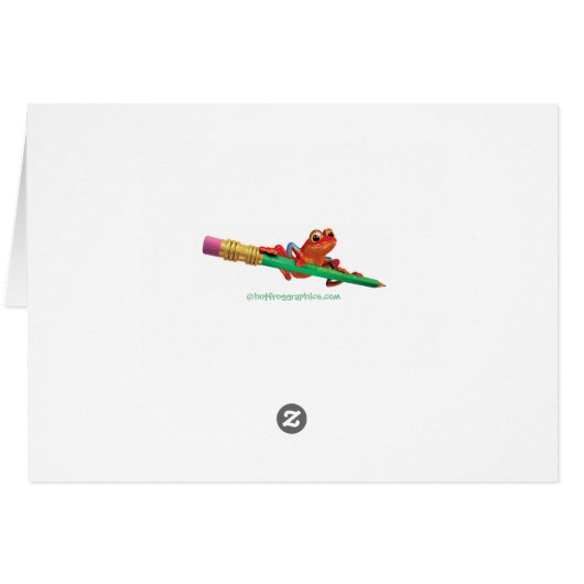 Greetings card Ladybug & friendly flowers (Back Horizontal)