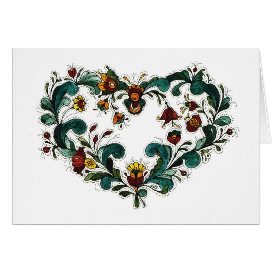Greetings Card - Scandinavian Heart Design (Front Horizontal)