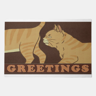 Greetings, Cat Lover, gift For Family Doormat