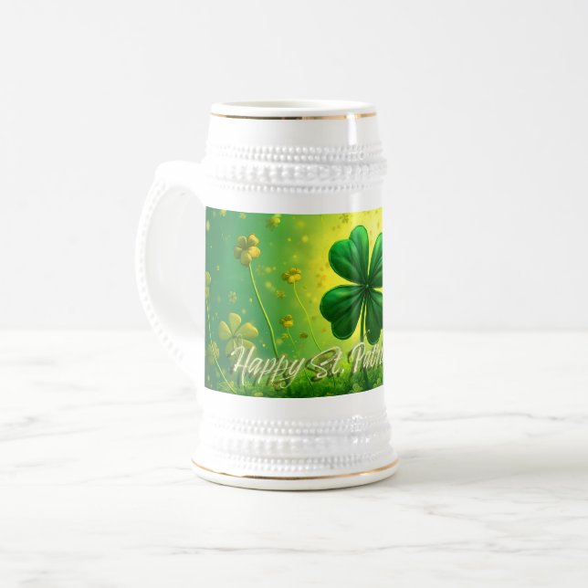 Greetings for St. Patrick's Day Beer Stein (Front Left)