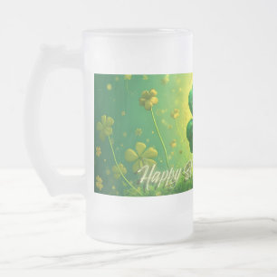 Greetings for St. Patrick's Day Frosted Glass Beer Mug