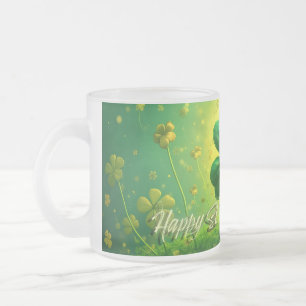 Greetings for St. Patrick's Day Frosted Glass Coffee Mug