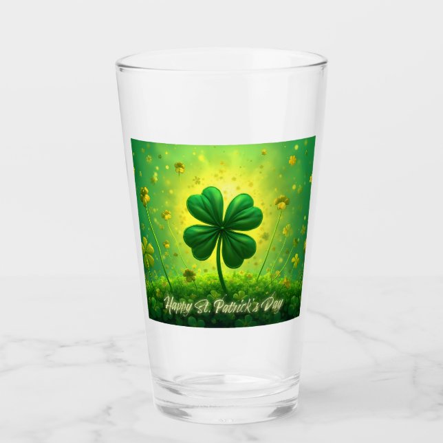 Greetings for St. Patrick's Day Glass (Front)