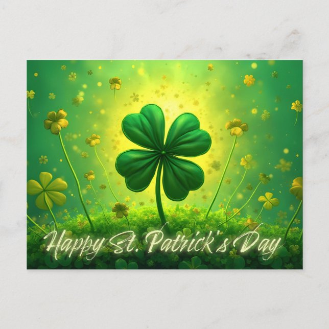 Greetings for St. Patrick's Day Holiday Postcard (Front)