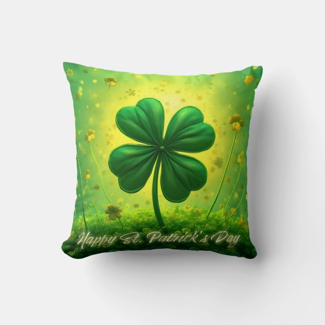 Greetings for St. Patrick's Day Throw Pillow (Front)