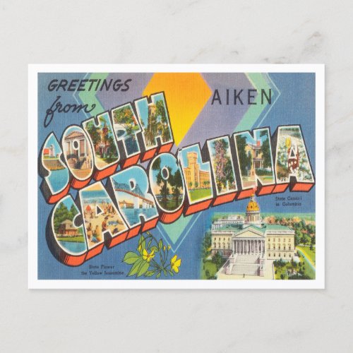 Greetings from Aiken South Carolina Travel Postcard