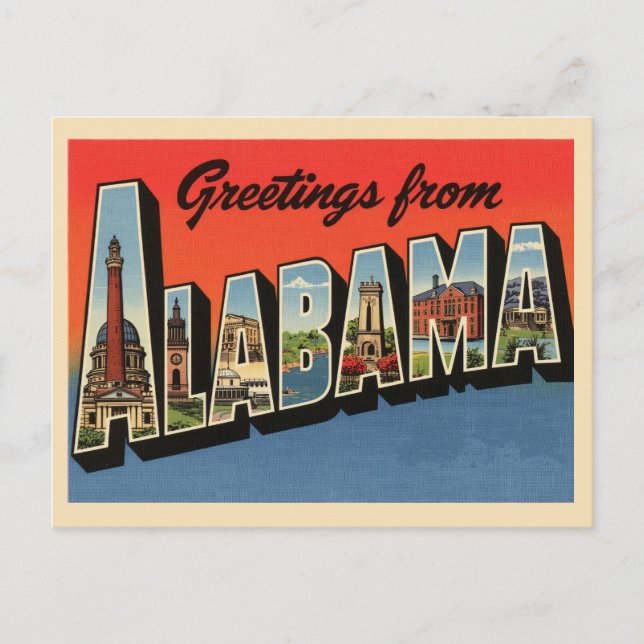 Greetings from Alabama Postcard (Front)