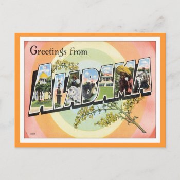 Greetings From Alabama Postcard by Trendshop at Zazzle