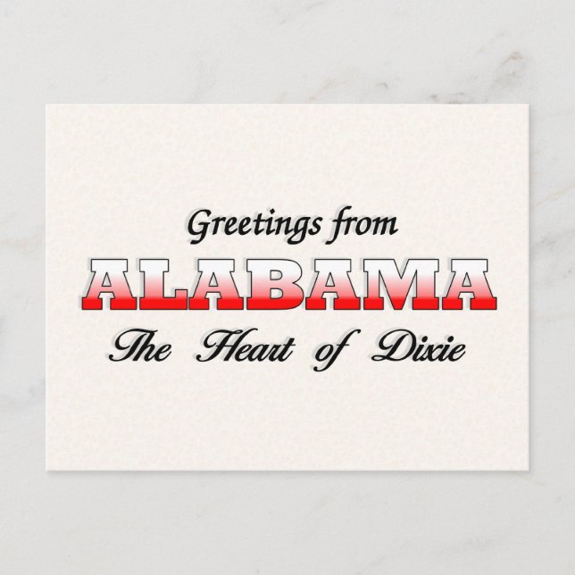 Greetings from Alabama Postcard (Front)