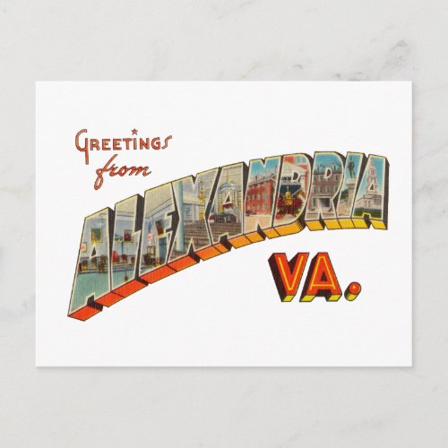 Greetings from Alexandria Virginia Postcard