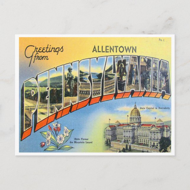 Greetings from Allentown, Pennsylvania Postcard (Front)