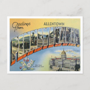 Greetings from Allentown, Pennsylvania Travel Postcard