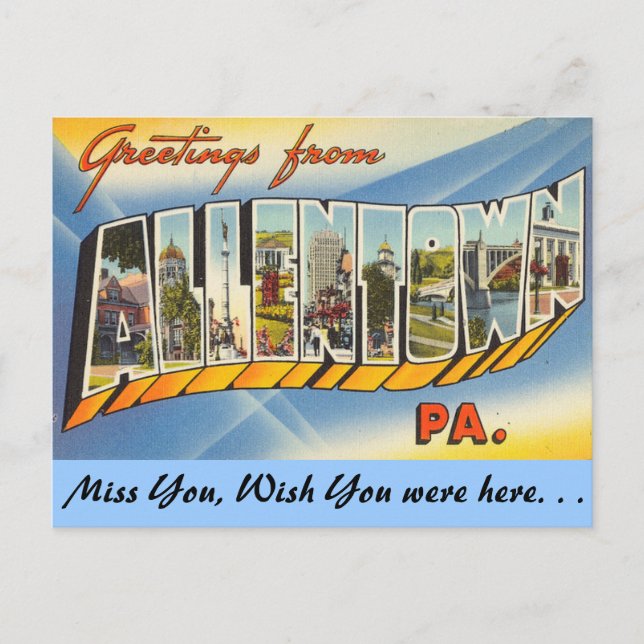 Greetings from Allentown Postcard (Front)