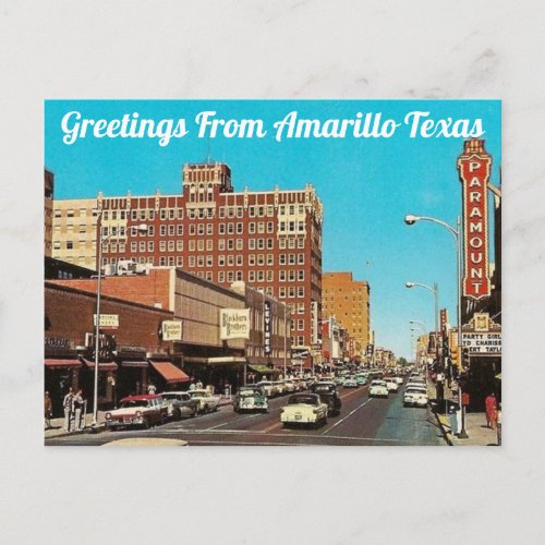 Greetings From Amarillo Texas Vintage Postcard