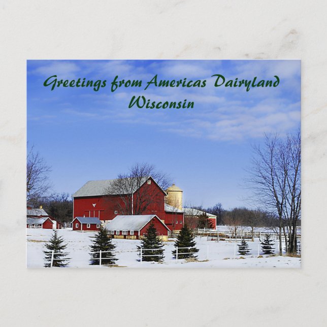 Greetings from Americas Dairyland... Postcard (Front)