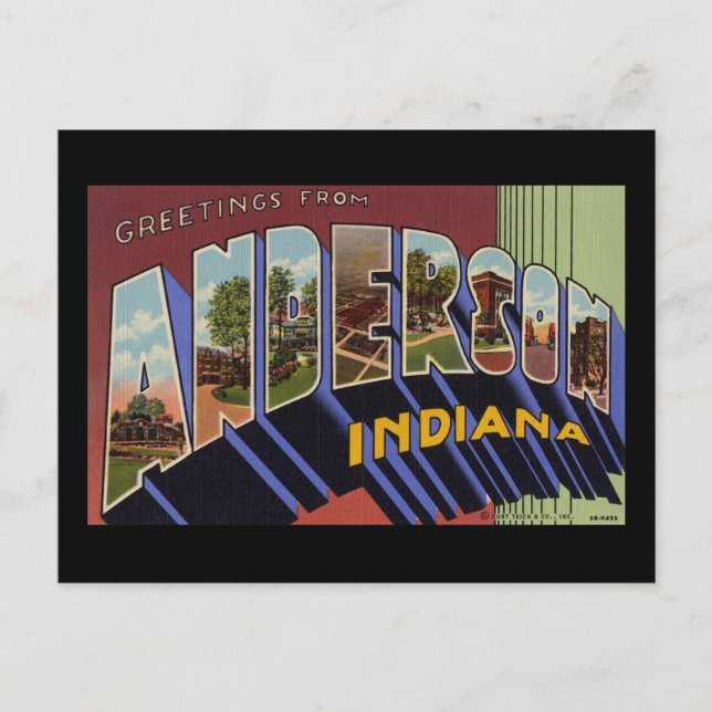 Greetings from Anderson Indiana Postcard (Front)