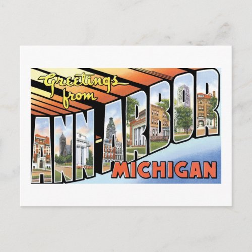 Greetings from Ann Arbor Michigan Postcard