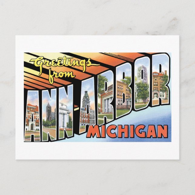 Greetings from Ann Arbor, Michigan Postcard (Front)