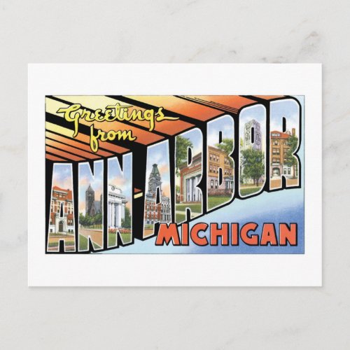 Greetings from Ann Arbor Michigan Postcard