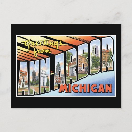 Greetings from Ann Arbor Michigan Postcard