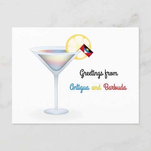 Greetings From Antigua and Barbuda Cocktail Card