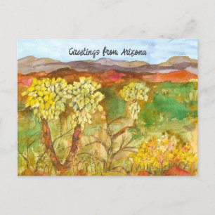 Greetings from Arizona Cactus Southwest Desert Postcard