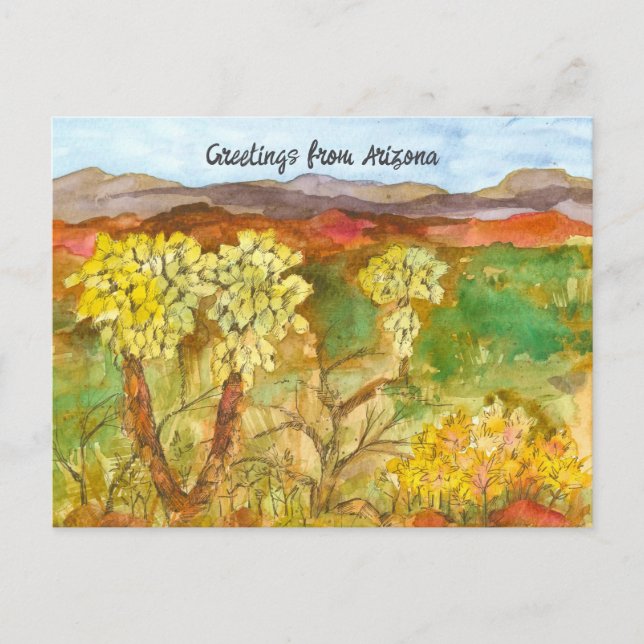 Greetings from Arizona Cactus Southwest Desert Postcard (Front)