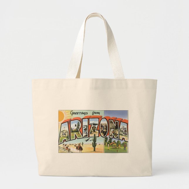 Greetings from Arizona Large Tote Bag (Front)