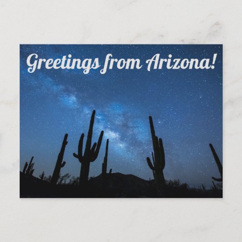 Greetings From Arizona Starry Night Postcard