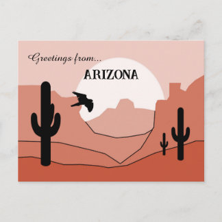 Greetings from Arizona State Sunny Monochromatic  Postcard