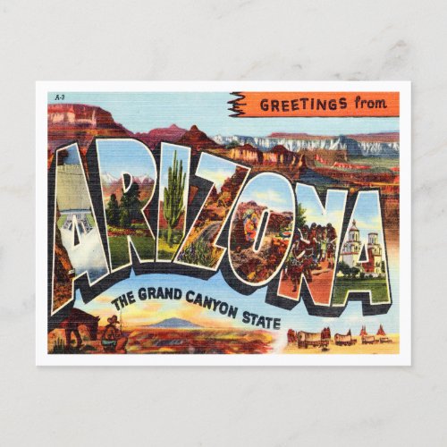 Greetings from Arizona The Grand Canyon State Postcard