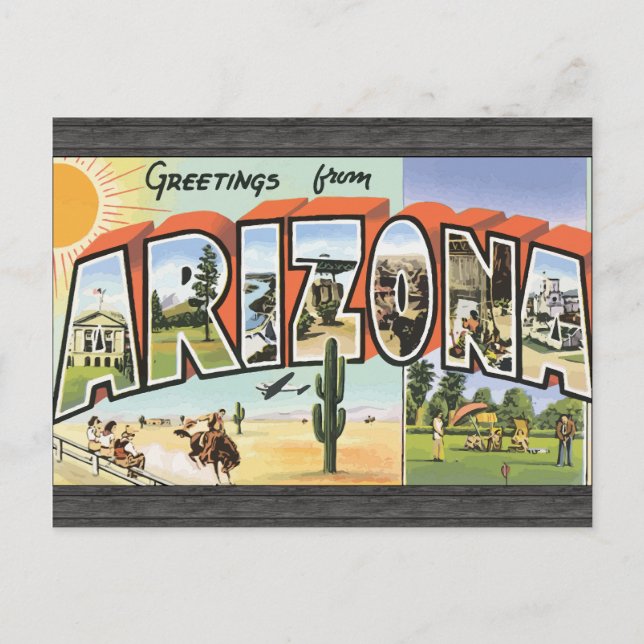 Greetings From Arizona, Vintage Postcard (Front)
