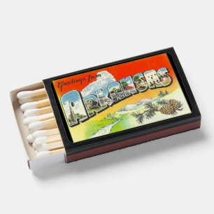 Greetings from Arkansas 50's Postcard on Matches
