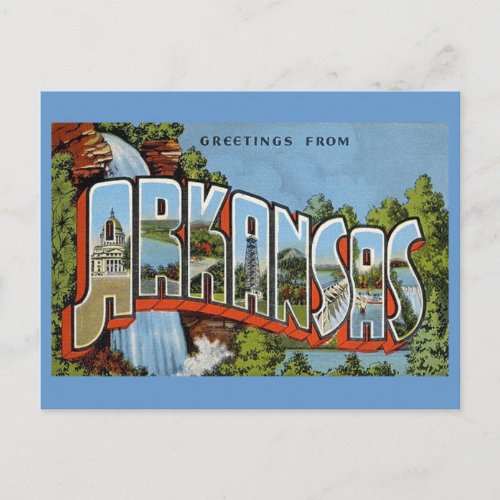 Greetings From Arkansas Postcard