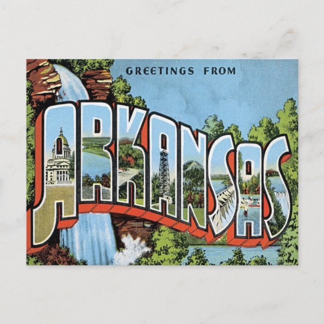 Greetings From Arkansas Postcard (Front)