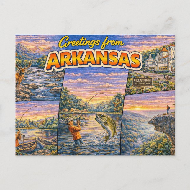 Greetings From Arkansas Postcard (Front)