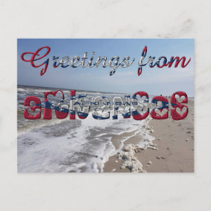 Greetings from Arkansas State Flag Hearts USA Postcard