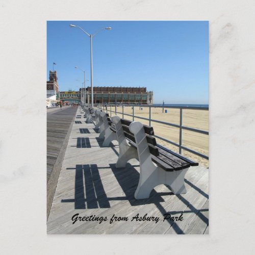 Greetings from Asbury Park Boardwalk Postcard